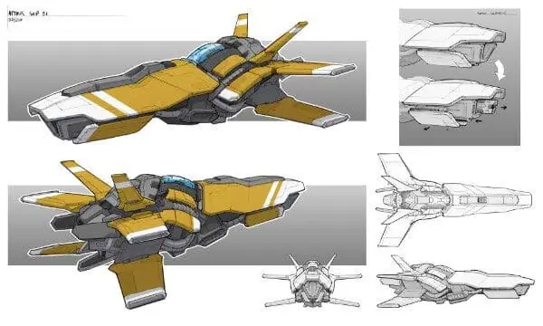 Spaceship Fighter Concept Art By Gavin Manners