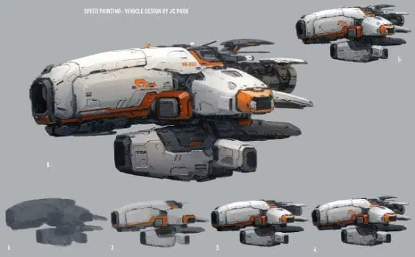 Futuristic Spaceship By J C Park