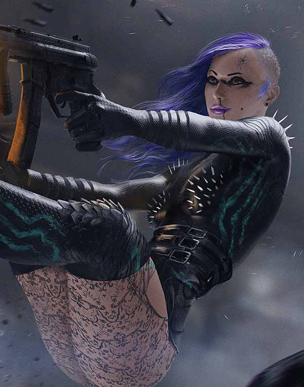 Punk Girl Art By Ramon Nunez 