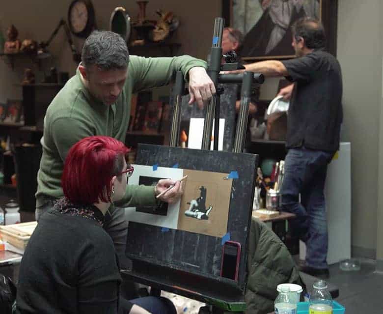Kevin Murphy teaching a student in the Evolve Artist Program