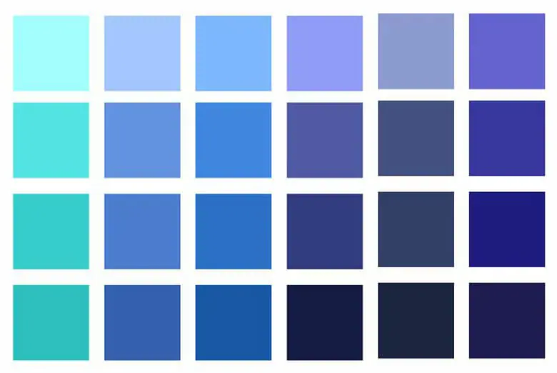 blue color chart