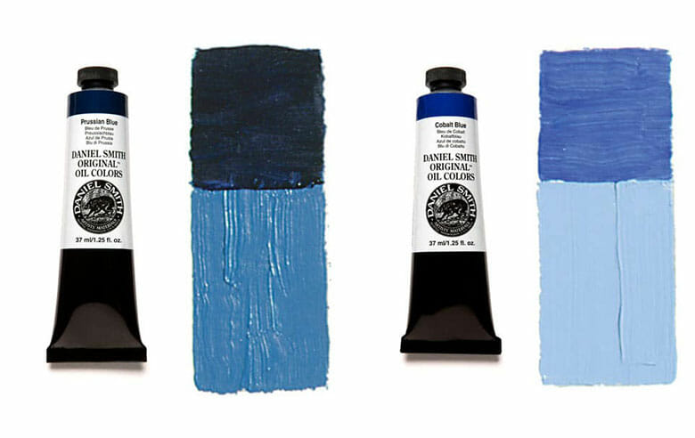 blue oil paint colors