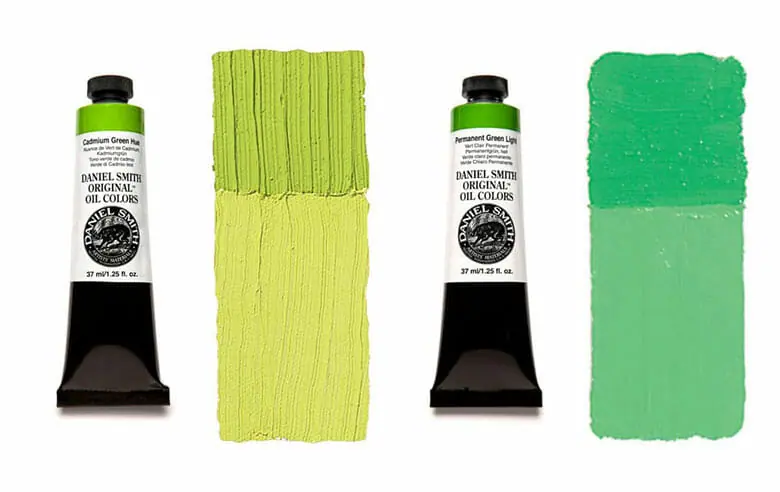 green oil paint colors