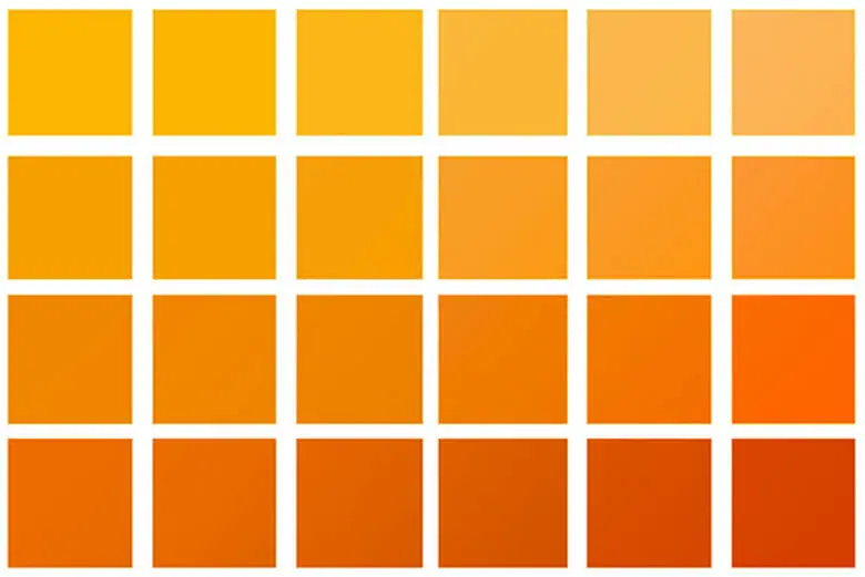 orange paint samples