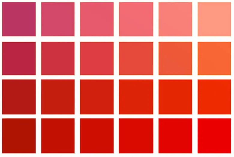 red color chart
